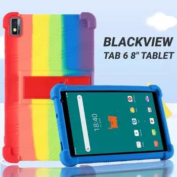 Мягкий силиконовый чехол с 4 утолщенными уголками и подставкой для Blackview Tab 6, чехол Tab6 8 дюймов, противоударный чехол для детской безопасности Blackview Tab 6 красный