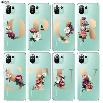 Мягкий силиконовый чехол с буквами алфавита и цветами Z для Xiaomi Mi Note 11 11i 10i 10T 10 9T 9 SE Lite Pro Ultra, чехол для телефона Xiaomi 9 Lite