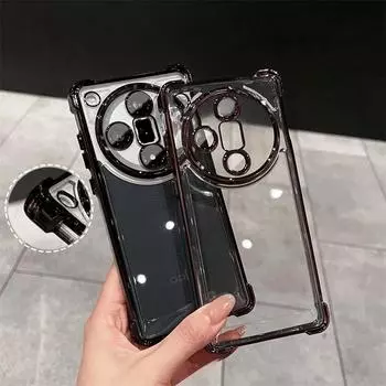 Мягкий силиконовый чехол с четырьмя углами и утолщением для Oppo Find X7 X5 X3 Ultra Reno 11 F 10 Pro 8t 7 5 K Cover Reno10 Reno11 Reno11f A78 A57 Find X7 чёрный