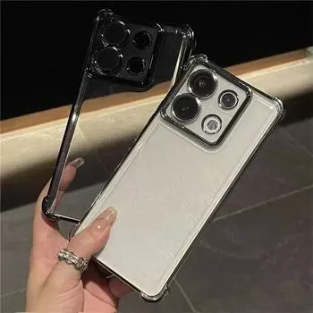 Мягкий силиконовый чехол с четырьмя углами и утолщением для Xiaomi Redmi Note 13 Pro 4G 5G 12 11 10 9 13c 12c 11s 10c 9s 9a 9at K70 Cover Redmi Note 13 4G чёрный