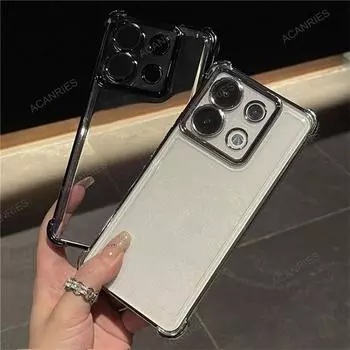 Мягкий силиконовый чехол с четырьмя углами и утолщением для Xiaomi Redmi Note 13 Pro 4G 5G 12 11 10 9 13c 12c 11s 10c 9s 9a 9at Redmi Note 13 4G чёрный