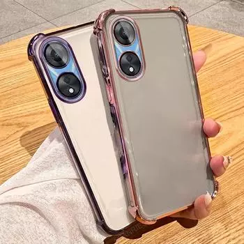 Мягкий силиконовый чехол с четырьмя углами и утолщением для Oppo A58 4G 5G A38 A78 A57 Realme C55 C53 C35 C33 C31 C30 C20 C15 9 For Oppo A38 4G чёрный