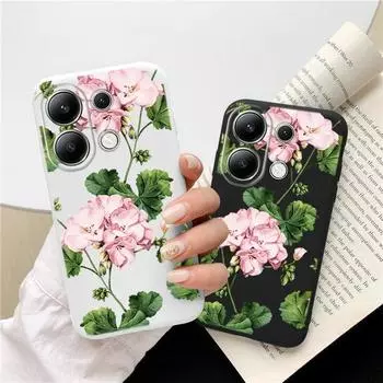 Мягкий силиконовый чехол с цветами для Samsung A55 A35 M35 S24 Xiaomi Redmi Note 13 Pro 14 Poco C65 iPhone 15 Huawei Honor 200 Realme 9 Camera Противоударный чехол Samsung Galaxy S9 Plus