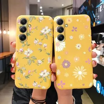 Мягкий силиконовый чехол с цветком для Xiaomi Redmi Note 13 Pro 13C Poco C65 Samsung A35 A55 A34 S24 Huawei Honor 200 Realme Camera Защитный противоударный чехол Samsung Galaxy S21 5G