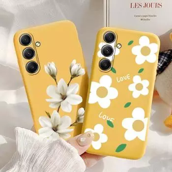 Мягкий силиконовый чехол с цветком для Xiaomi Redmi Note 13 Pro 13C Poco C65 Samsung A35 A55 A34 S24 Huawei Honor 200 Realme Camera Защитный противоударный чехол Samsung Galaxy S21 5G