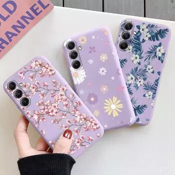 Мягкий силиконовый чехол с цветком для Xiaomi Redmi Note 13 Pro 13C Poco C65 Samsung A35 A55 M35 Huawei Honor 200 iPhone 15 защитный противоударный чехол для камеры Samsung Galaxy S20