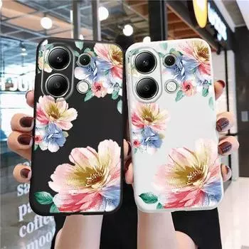 Мягкий силиконовый чехол с цветком для Xiaomi Redmi Note 13 Pro 13C 14 Samsung A55 A35 A34 M35 S24 iPhone Huawei Honor 200 90 70 X7 Realme 9 противоударный чехол Samsung Galaxy S9 Plus