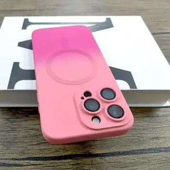 Мягкий силиконовый чехол с градиентом для iPhone 15 14 13 12 11 Pro Max 15Pro 14Pro 13Pro ProMax iPhone15 для Magsafe, чехол для беспроводной зарядки For iPhone 14 Pro