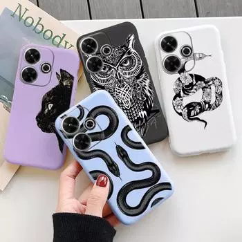 Мягкий силиконовый чехол с изображением классного животного для iPhone Xiaomi Redmi Note 13 14C Samsung A55 A35 M35 S24 FE Huawei Honor Camera Защитный противоударный чехол Samsung Galaxy S9 Plus фиолетовый