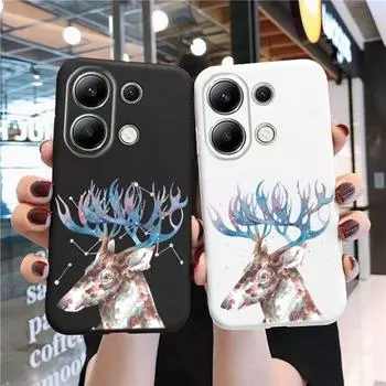 Мягкий силиконовый чехол с изображением оленя для Samsung A55 A35 M35 S24 Xiaomi Redmi Note 13 Pro 13C 14 Poco C65 iPhone Huawei Honor 200 Realme противоударный чехол Samsung Galaxy S9 Plus