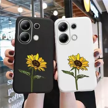 Мягкий силиконовый чехол с изображением подсолнухов для Xiaomi Redmi Note 13 Pro 13C Samsung A55 A35 M35 S24 iPhone Huawei Honor 200 90 70 X7 Realme 9 Pro+ противоударный чехол Samsung Galaxy S9 Plus
