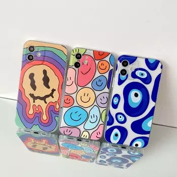Мягкий силиконовый чехол с изображением призрака и улыбки для Iphone 7 8 Plus 12 13 Mini 11 Pro Max Xs Max Xr X, милый забавный чехол со смайликом, мультяшным рисунком, капа for iphone 13 mini