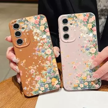 Мягкий силиконовый чехол с изображением розы для Samsung S24 S22 Ultra Plus S23 S21 S20 Fe A55 A54 A53 A52 A35 A15 A16, противоударный однотонный матовый чехол SamsungS24 чёрный