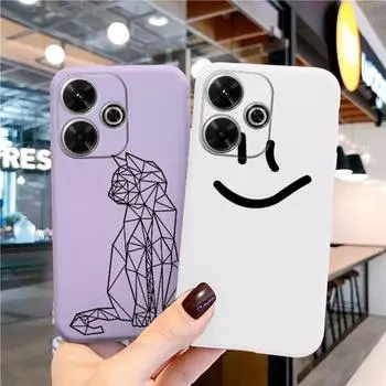 Мягкий силиконовый чехол с изображением улыбающегося лица для Xiaomi Redmi Note 13 Pro 13C 14T Poco C65 Samsung A55 M35 A35 S24 Huawei Honor 200 iPhone 15 Realme противоударный чехол Samsung Galaxy S9 Plus фиолетовый