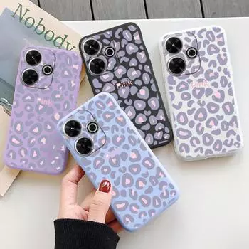 Мягкий силиконовый чехол с леопардовым принтом для Samsung A55 A35 M35 S24 Xiaomi Redmi Note 13 Pro 14 Poco C65 iPhone Huawei Honor Realme Camera Противоударный чехол Samsung Galaxy S9 Plus фиолетовый