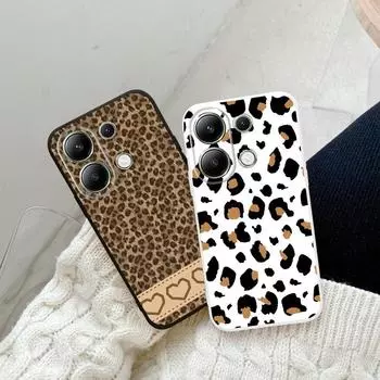 Мягкий силиконовый чехол с леопардовым узором для Xiaomi Redmi Note 13 Pro 14 15 Samsung A55 S24 FE iPhone Huawei Honor Realme Camera Защитный противоударный чехол Samsung Galaxy S9 Plus