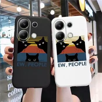 Мягкий силиконовый чехол с милым котом для Samsung A55 A35 M35 S24 Xiaomi Redmi Note 13 Pro 13C 14 Poco C65 iPhone 15 Huawei Honor 200 Realme 9 противоударный чехол Samsung Galaxy S9 Plus