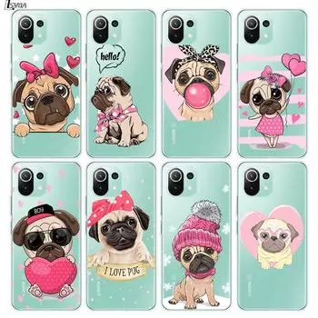 Мягкий силиконовый чехол с милым мопсом из мультфильма для Xiaomi Mi Note 11 11i 10i 10T 10 9T 9 SE Lite Pro Ultra, чехол для телефона Xiaomi 9 Lite
