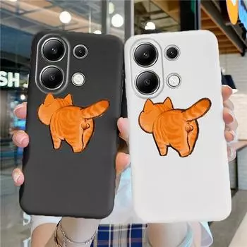 Мягкий силиконовый чехол с милым мультяшным котом для Xiaomi Redmi Note 13Pro 14C Samsung A55 S24 FE iPhone 15 Huawei Honor Realme защитный противоударный чехол для телефона Samsung Galaxy S9 Plus чёрный