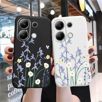 Мягкий силиконовый чехол с милыми цветами для Xiaomi Redmi Note 13 Pro 13C 14 12 Samsung A55 A35 M35 S24 iPhone Huawei Honor 200 90 X7 Realme 9 противоударный чехол Samsung Galaxy S9 Plus