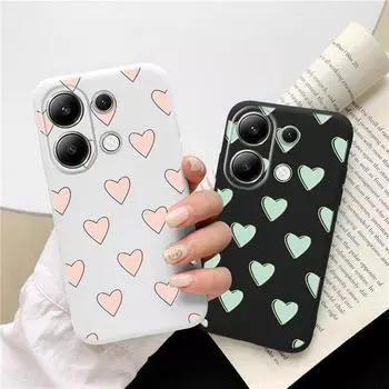 Мягкий силиконовый чехол с парой сердец для Xiaomi Redmi Note 13 Pro 14C Samsung A55 S24 FE S25 A16 iPhone 15 Huawei Honor Realme противоударный чехол для телефона Samsung Galaxy S9 Plus чёрный