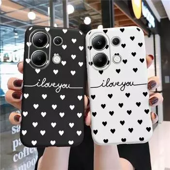 Мягкий силиконовый чехол с парой сердец для Samsung A55 M35 S24 Xiaomi Redmi Note 13 Pro Poco C65 iPhone 15 Huawei Honor 200 Realme 9 Camera Противоударный чехол Samsung Galaxy S9 Plus