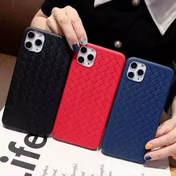 Мягкий силиконовый чехол с плетением сетки на спине для Apple iPhone SE 5 5S 6S 6 7 8 Plus 11 12 13 15 Pro Max XS XR X Oneplus 5T 6 6T 7T 7 8, чехол для телефона Oneplus 8 Pro чёрный