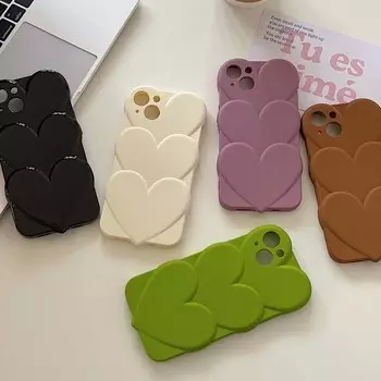 Мягкий силиконовый чехол с рельефным 3d корпусом для iPhone 14 Promax 14promax Plus 11 13 Pro Max 12 Ins Heart Back Cover For iphone 14