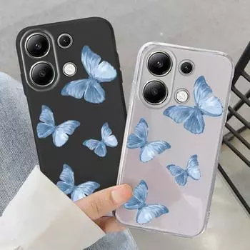 Мягкий силиконовый чехол с рисунком бабочки для Xiaomi Redmi Note 13 Pro 13C Samsung A55 S24 iPhone Huawei Honor Realme Camera Защитный противоударный чехол Samsung Galaxy S9 Plus