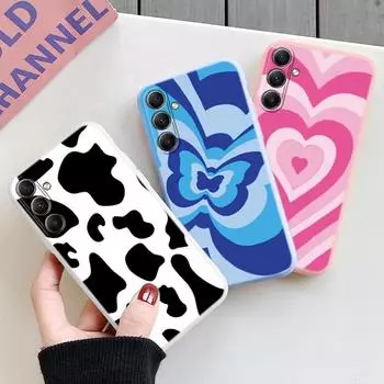 Мягкий силиконовый чехол с рисунком бабочки для Samsung A55 M35 S24 Xiaomi Redmi Note 13 Pro iPhone Huawei Honor Realme Camera Защитный противоударный чехол Samsung Galaxy S9 Plus синий