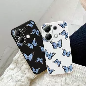 Мягкий силиконовый чехол с рисунком бабочки для Samsung A55 A35 M35 Xiaomi Redmi Note 13 Pro iPhone Huawei Honor Realme Camera Защитный противоударный чехол Samsung Galaxy S9 Plus