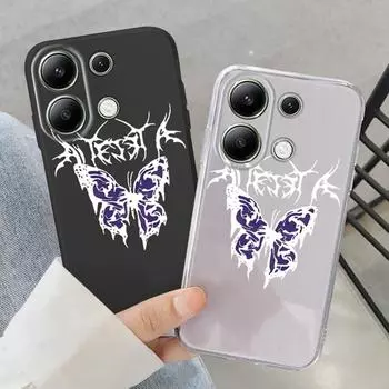 Мягкий силиконовый чехол с рисунком бабочки для Xiaomi Redmi Note 13 Pro 14 Samsung A55 S24 FE iPhone Huawei Honor Realme Camera Защитный противоударный чехол Samsung Galaxy S9 Plus