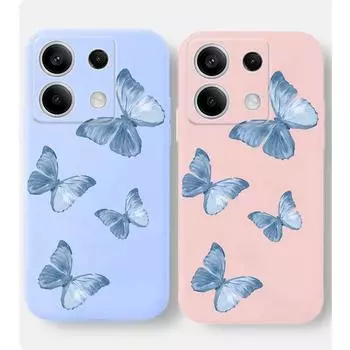 Мягкий силиконовый чехол с рисунком бабочки для телефона Xiaomi Redmi Note 13 Pro 14C 13C 12C 11 10 9 8 7 Poco C65 X3 Pro Camera Защитный противоударный полный чехол Xiaomi Poco X3 чёрный