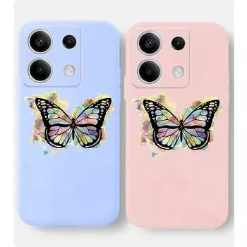 Мягкий силиконовый чехол с рисунком бабочки для Xiaomi Redmi Note 13 Pro 14C 13C 12C 11 10 9 8 Poco C65 X3 Pro Camera Защитный противоударный полный чехол Xiaomi Poco X3 чёрный