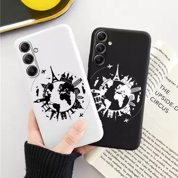 Мягкий силиконовый чехол с рисунком Cool Earth для Xiaomi Redmi Note 13 Pro Samsung A55 S24 FE iPhone 15 Huawei Honor Realme Camera Защитный противоударный чехол Samsung Galaxy S9 Plus