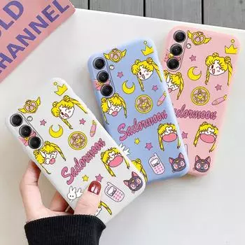 Мягкий силиконовый чехол с рисунком для девочек для Xiaomi Redmi Note 13 Pro 13C Samsung A55 M35 S24 iPhone Huawei Honor Realme Camera Защитный противоударный чехол Samsung Galaxy S9 Plus белый