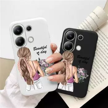Мягкий силиконовый чехол с рисунком для девочек для Samsung A55 M35 Xiaomi Redmi Note 13 Pro 13C iPhone Huawei Honor Realme Camera Защитный противоударный чехол Samsung Galaxy S9 Plus