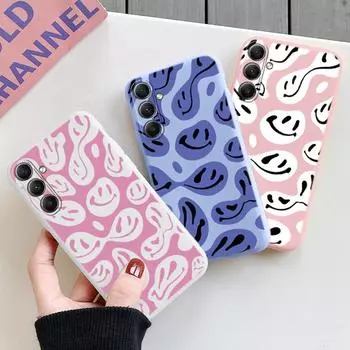 Мягкий силиконовый чехол с рисунком лица для Samsung A55 M35 S24 Xiaomi Redmi Note 13 Pro 13C iPhone Huawei Honor Realme Camera Защитный противоударный чехол Samsung Galaxy S9 Plus синий