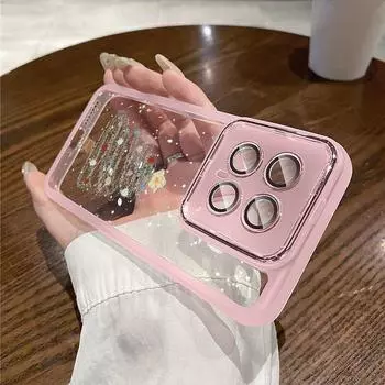 Мягкий силиконовый чехол с рисунком мультяшной рождественской елки для Xiaomi 13t Poco X6 Pro Redmi Note 12 Pro 5g, противоударный, прозрачный, задняя крышка Xiaomi 13T/13T Pro розовый