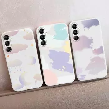 Мягкий силиконовый чехол с рисунком облаков для Xiaomi Redmi Note 13 Pro 13C Samsung A55 M35 S24 iPhone Huawei Honor Realme Camera Защитный противоударный чехол Samsung Galaxy S9 Plus