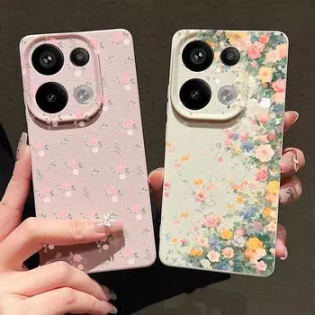 Мягкий силиконовый чехол с рисунком розы для Xiaomi 13t Poco X6 M6 Pro Redmi Note 14 13 12 11 10 Pro, ударопрочный, кожаный, текстура, однотонный, тонкий чехол Redmi Note 14 5G чёрный