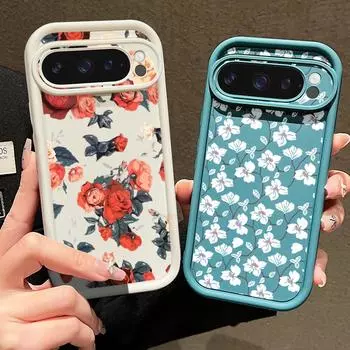 Мягкий силиконовый чехол с рисунком розы для Google Pixel 9 8 Pro Xl 8a, противоударный матовый защитный чехол для линз от падения Google Pixel 9 чёрный