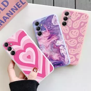 Мягкий силиконовый чехол с рисунком сердца для Xiaomi Redmi Note 13 14C Samsung M35 A55 S24 A06 iPhone Huawei Honor Realme Camera Защитный противоударный чехол Samsung Galaxy S9 Plus синий