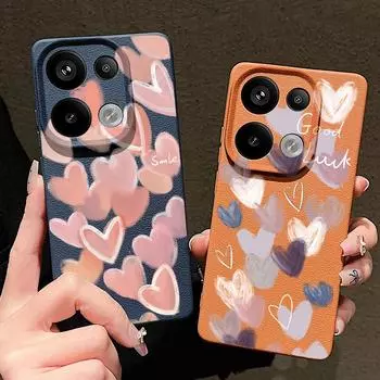 Мягкий силиконовый чехол с рисунком сердец любви для Xiaomi 13t Poco X6 M6 Pro Redmi Note 14 13 12 11 10 Pro, ударопрочный кожаный однотонный тонкий чехол Xiaomi 13T/13T Pro чёрный