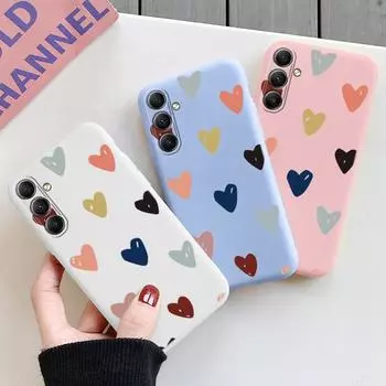 Мягкий силиконовый чехол с рисунком в виде сердца для Samsung A55 M35 S24 Xiaomi Redmi Note 13 Pro 13C iPhone Huawei Honor Realme Camera Защитный противоударный чехол Samsung Galaxy S9 Plus синий