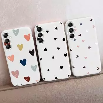 Мягкий силиконовый чехол с рисунком в виде сердца для Samsung A55 35 M35 S24 Xiaomi Redmi Note 13 Pro iPhone Huawei Honor Realme Camera Защитный противоударный чехол Samsung Galaxy S9 Plus
