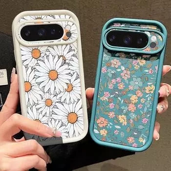 Мягкий силиконовый чехол с рисунком в виде оранжевого цветка для телефона Google Pixel 9 8 Pro Xl 8a, противоударный матовый защитный чехол для линз от падения Google Pixel 9 чёрный