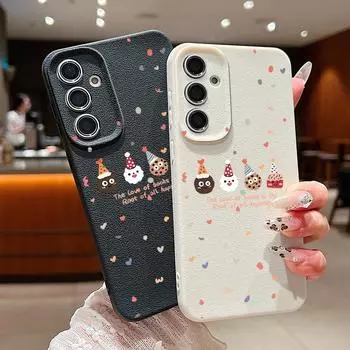 Мягкий силиконовый чехол с рождественским подарочным узором для Samsung S24 S22 Ultra Plus S23 S21 S20 Fe A55 A54 A53 A52 A35 A15 A16, противоударный, однотонный, матовый чехол Samsung S24 FE чёрный