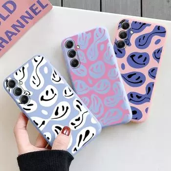 Мягкий силиконовый чехол с забавным лицом для Xiaomi Redmi Note 13 Pro 13C 14T 15 Samsung A55 A35 M34 M35 S24 S25 Huawei Honor 200 iPhone Realme противоударный чехол Samsung Galaxy S9 Plus