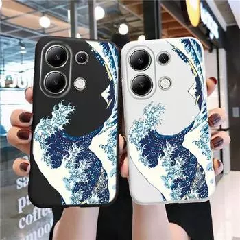 Мягкий силиконовый чехол Sea Wave для Xiaomi Redmi Note 13 Pro 14C 15 Samsung A55 S24 FE S25 iPhone Huawei Honor Realme Camera Защитный противоударный чехол Samsung Galaxy S9 Plus